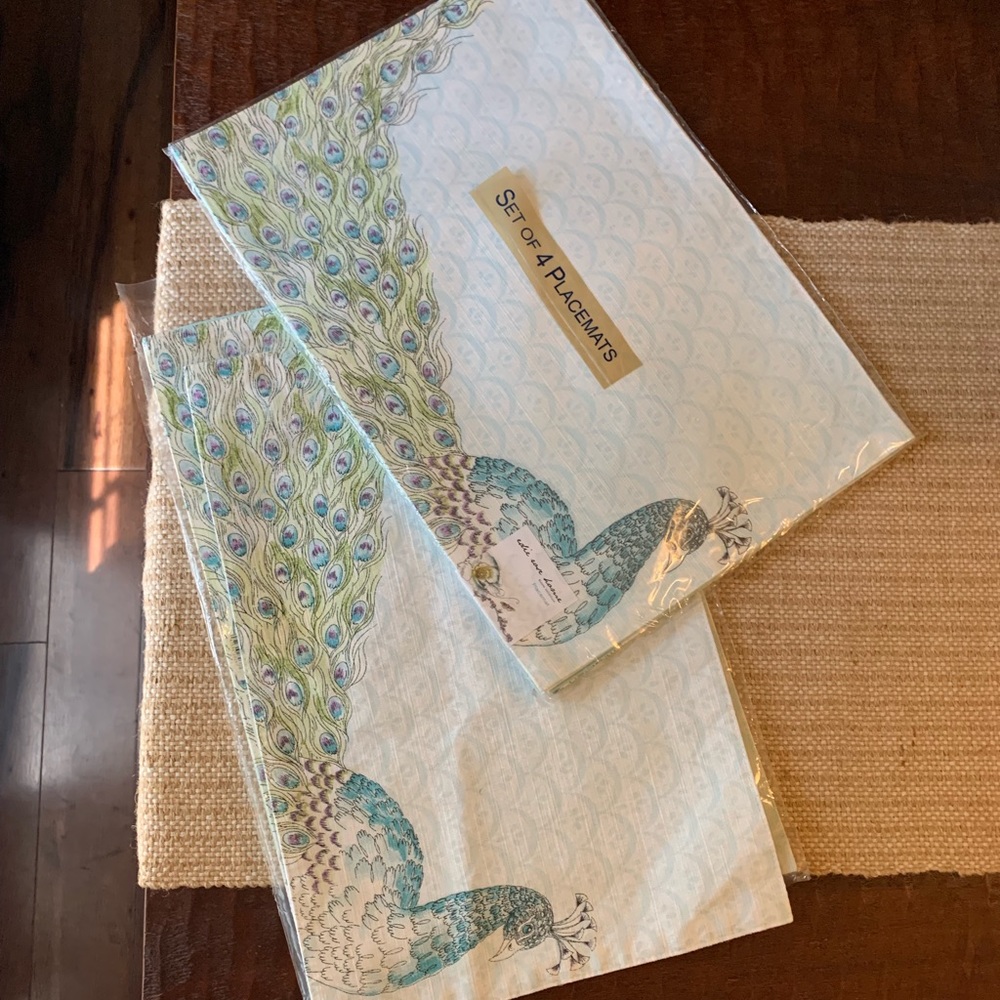 Edie Rose Bloom Collection Peacock Placemats